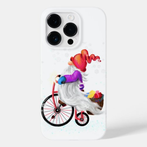 Christmas Gift Gnome with Bike and Gifts Case_Mate iPhone 14 Pro Case