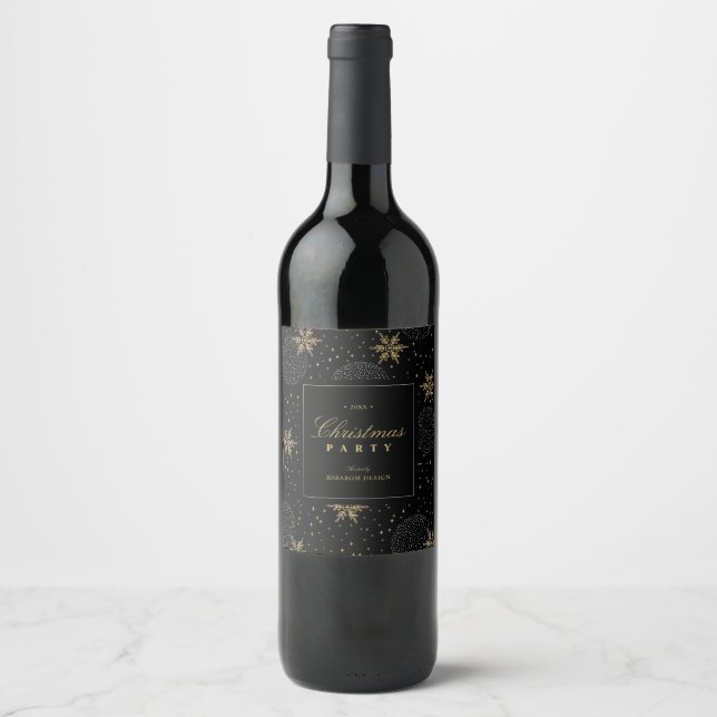 Christmas Gift Holiday Party Favor Wine Labels (Front)