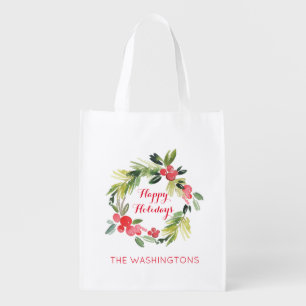 Christmas Gift Holiday Reusable Grocery Tote Bag