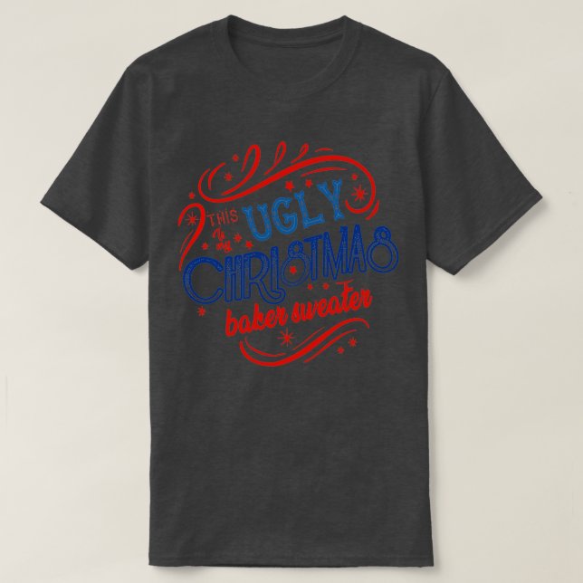 Christmas Gift Idea Ugly Christmas Baker Sweater (Design Front)