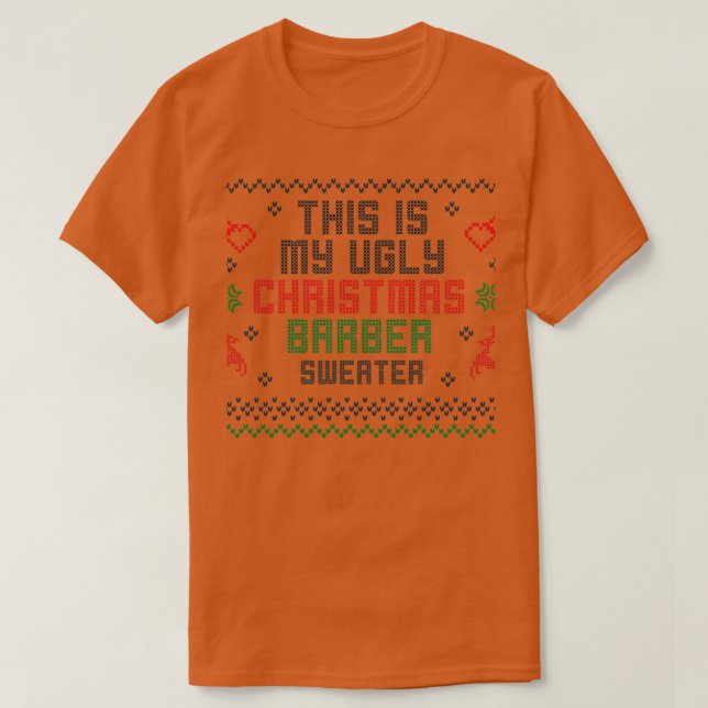 Christmas Gift Idea Ugly Christmas Barber Sweater (Design Front)