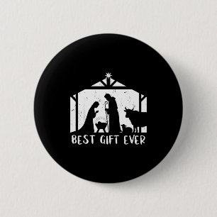 Christmas Gift Jesus Nativity Christian Men Women Button