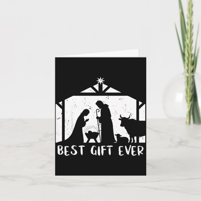 Christmas Gift Jesus Nativity Christian Men Women  Card (Front)