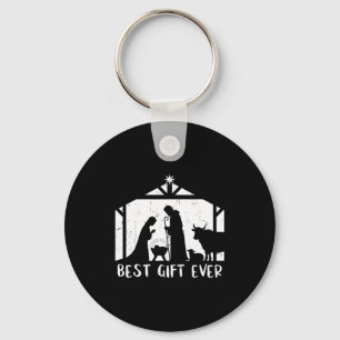 Christmas Gift Jesus Nativity Christian Men Women Keychain