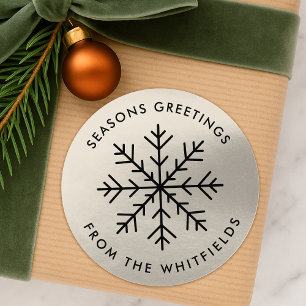 Christmas Gift Label Metallic Snowflake Stickers