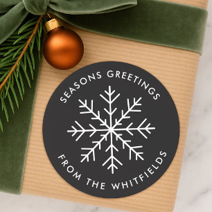 Christmas Gift Label   Minimal Snowflake Stickers