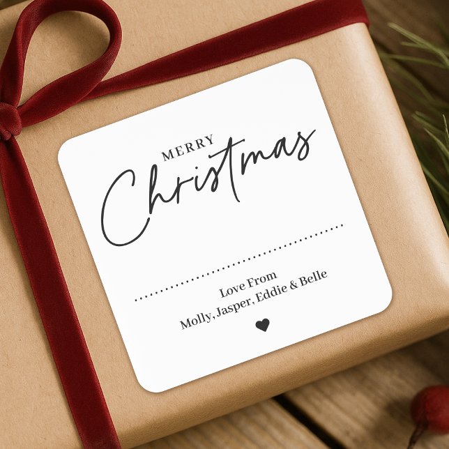 Christmas Gift Label | Minimalist Present Sticker (A clean simple minimalist Christmas sticker label - perfect for festive gift wrapping)