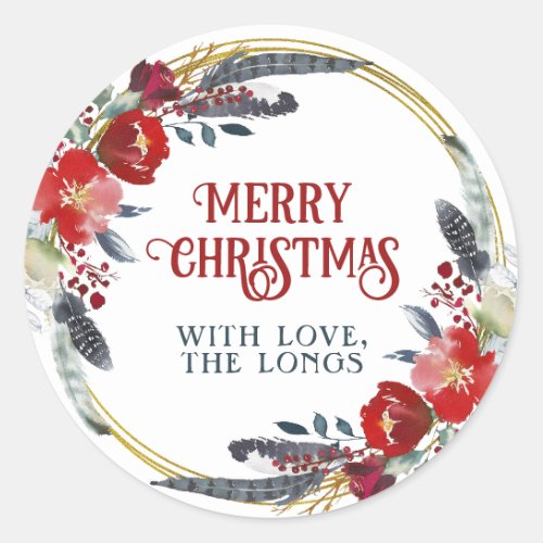 Christmas Gift Labels Gift Tags Holiday Treat Classic Round Sticker