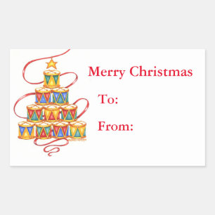 Christmas Gift Labels Tree of Drums