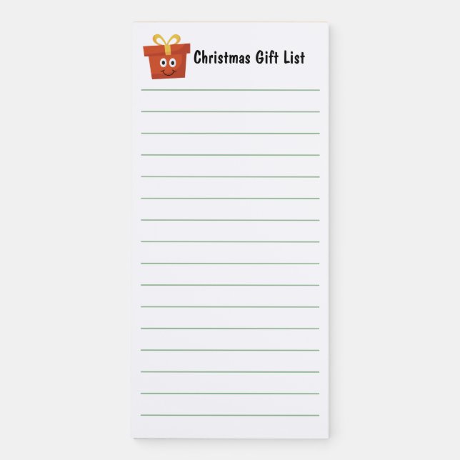 Christmas Gift List Magnetic Notepad (Front)