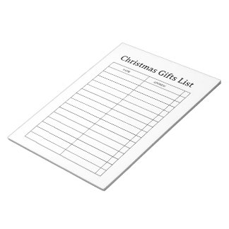 Christmas Gift List Notepad