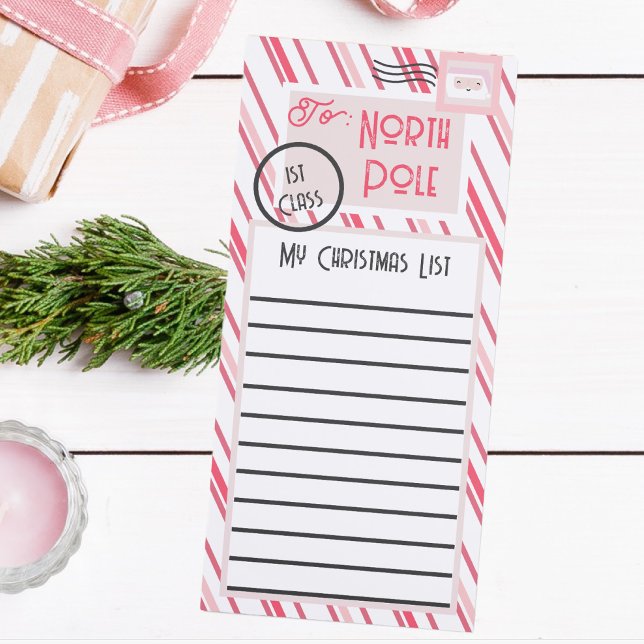 Christmas Gift List to Santa North Pole Magnetic Notepad (Creator Uploaded)
