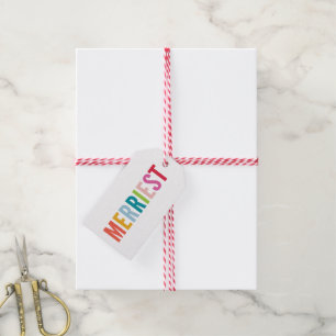 CHRISTMAS GIFT modern minimal colorful merriest Gi Tags