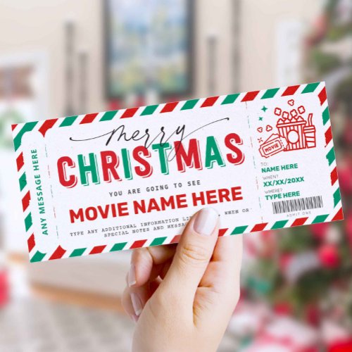 Christmas Gift Movie Night Ticket Voucher Coupon 
