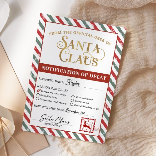 Christmas Gift Package Shipping Delay Notification Invitation