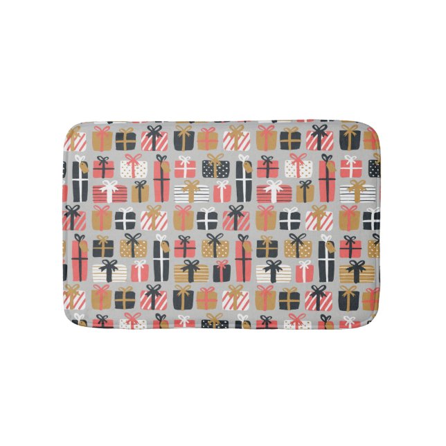 Christmas Gift Pattern Bath Mat (Front)