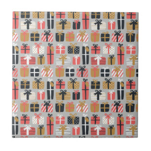 Christmas Gift Pattern Ceramic Tile