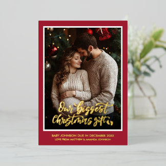 Christmas Gift Pregnancy Photo Announcement 