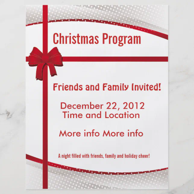 Christmas Gift Program Flyer Zazzle