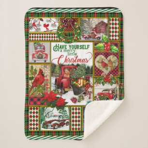 Christmas Gift Red Truck Car Christmas Blanket