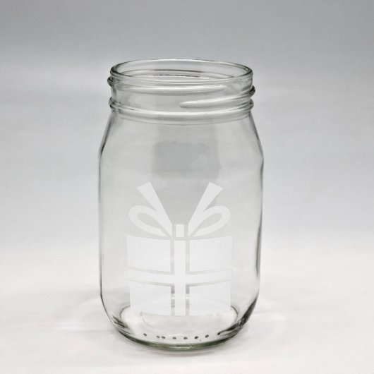 Christmas Gift Sand Etched Groom Mason Jar (Front)