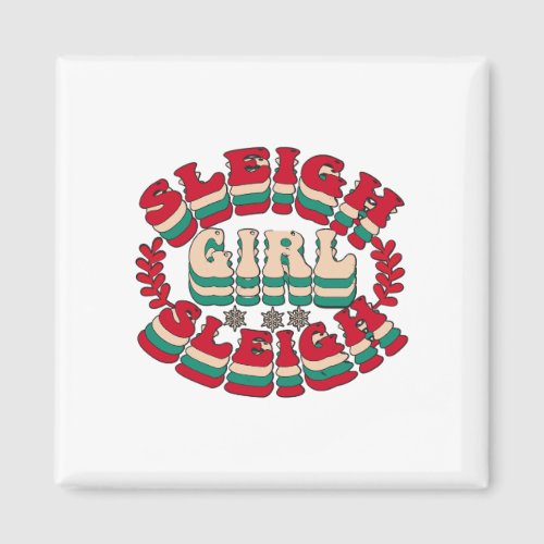 Christmas Gift Sleigh Girl Sleigh Magnet