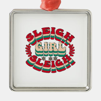 Christmas Gift Sleigh Girl Sleigh Metal Ornament