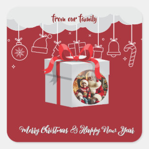 Christmas gift square sticker