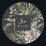 Christmas Gift Sticker Floral Chalkboard Holiday<br><div class="desc">This is a beautiful watercolor painted holiday floral christmas gift sticker. Painted in shabby chic colors on chalkboard background. Festive and beautiful! Chalk and vintage colors. round sticker holidayz18</div>