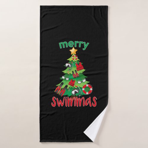 Christmas Gift Swimming Christmas Tree Christmas G Bath Towel