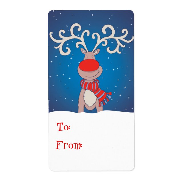 Christmas gift tag blue (to and from) (Front)