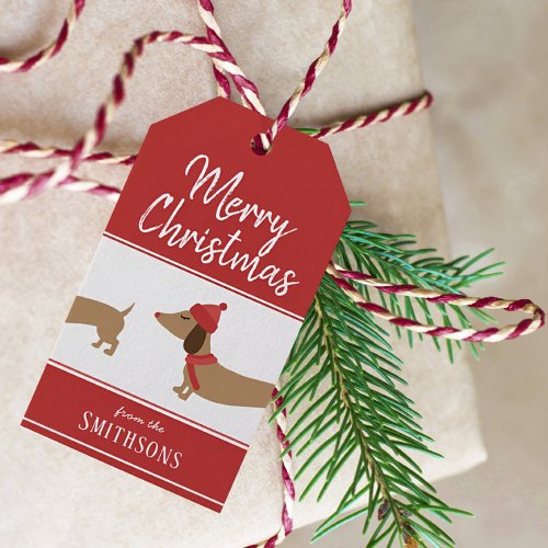 Christmas Gift Tag Dachshund Personalized Doxie