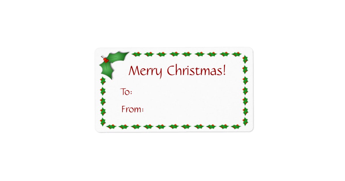 Christmas Gift Tag Labels | Zazzle.com