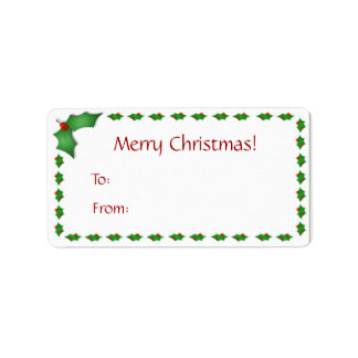 Christmas Gift Tag Labels
