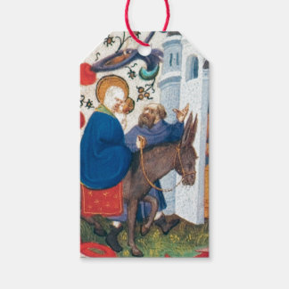 CHRISTMAS GIFT TAG MARY ON DONKEY PAINTING