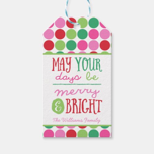 Christmas Gift Tag May Your Days Be Merry Bright Gift Tags