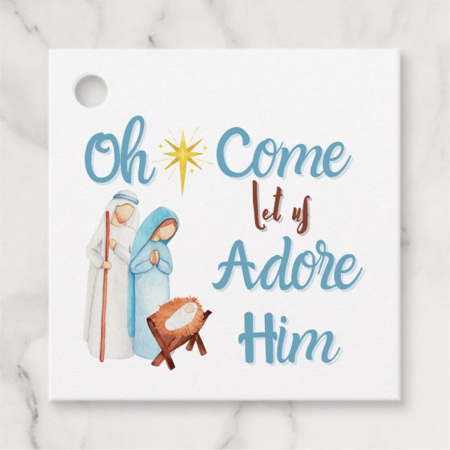 Christmas gift tag nativity scene Christian Theme (Front)