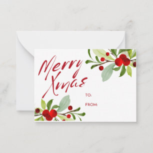 Christmas Gift Tag Note Card
