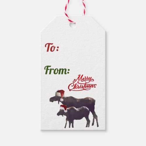 Christmas Gift Tag of moose