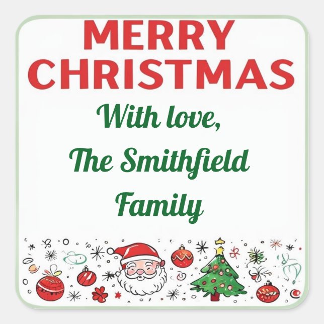 Christmas Gift Tag, Personalized Christmas Tag (Front)