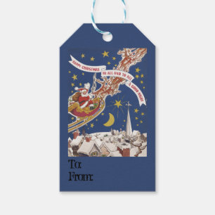 Christmas Gift Tag - Santa and Sleigh