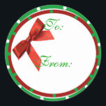 Christmas Gift Tag Sticker<br><div class="desc">Stick this festive sticker on all your Christmas gifts and make them extra special.  Customize with your own names,  or leave blank to write on.</div>
