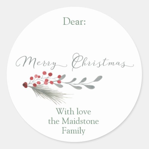 Christmas Gift Tag Stickers Red and Green