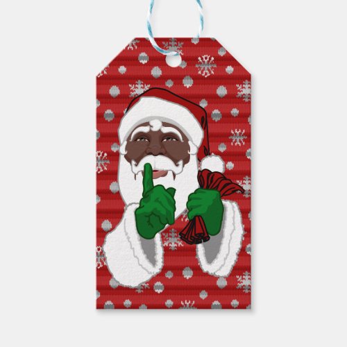 Christmas Gift Tags African American Santa Tags 