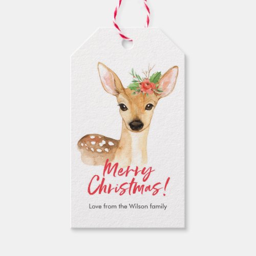 Christmas gift tags cute deer