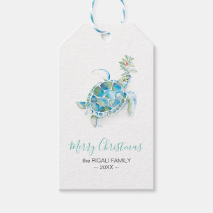 Christmas Gift Tags Cute Simple Sea Turtle
