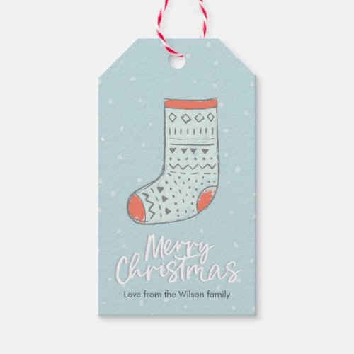 Christmas gift tags cute stocking sock