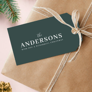 Christmas Gift Tags Family Name Holiday Tag