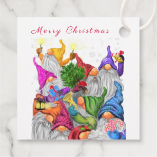 Christmas Gift Tags Happy Party Gnomes