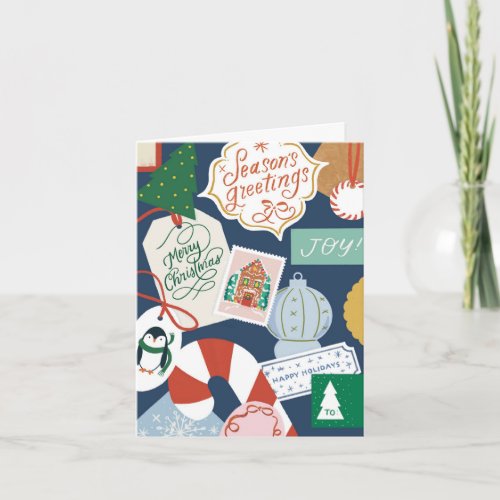 Christmas Gift Tags Illustrated Holiday Card